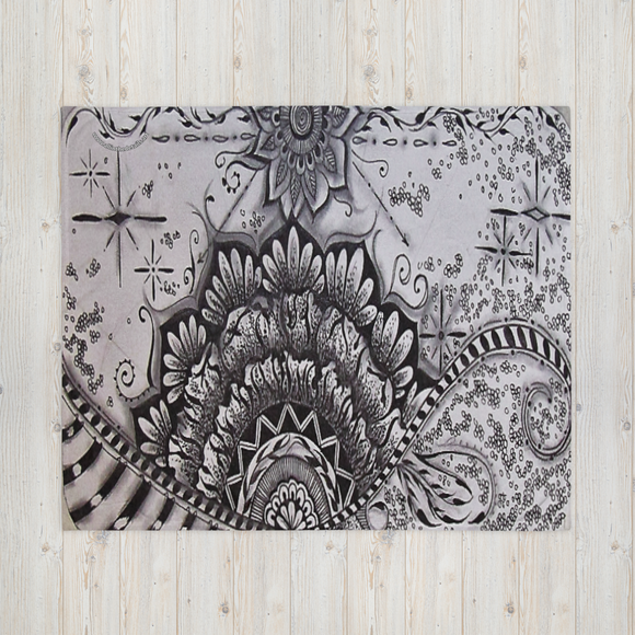 Throw Blanket (50x60) - Mandala & Stars (001) Design