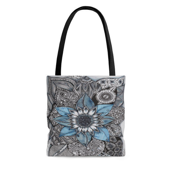 Trendy Purse or Mens Satchel / Tote - Blue Sunflower (104) Design
