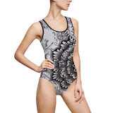 Women's Classic One-Piece Swimsuit - Mandala and Stars (001) Design