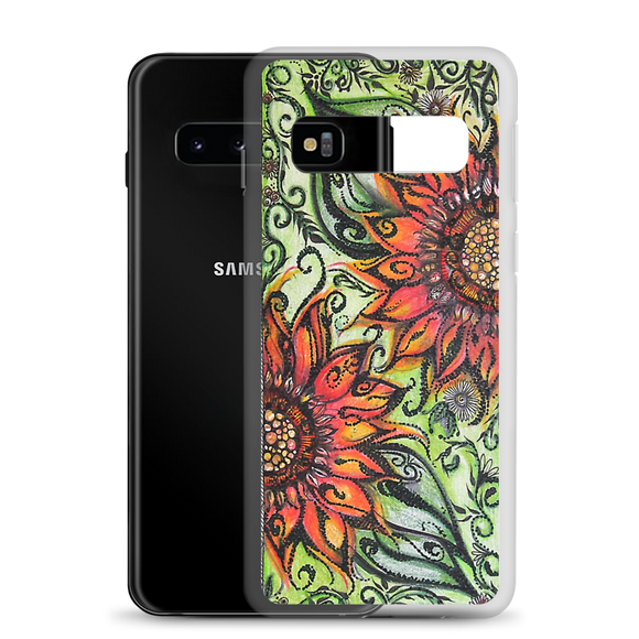 Samsung Case Orange Flowers