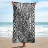 Beach/Bath Towel (30x60) - Side Diamonds Feather (007) Design